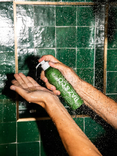 Baz & Co Skincare Restore and Awaken Body Wash with basil, grapefruit & spearmint scent.