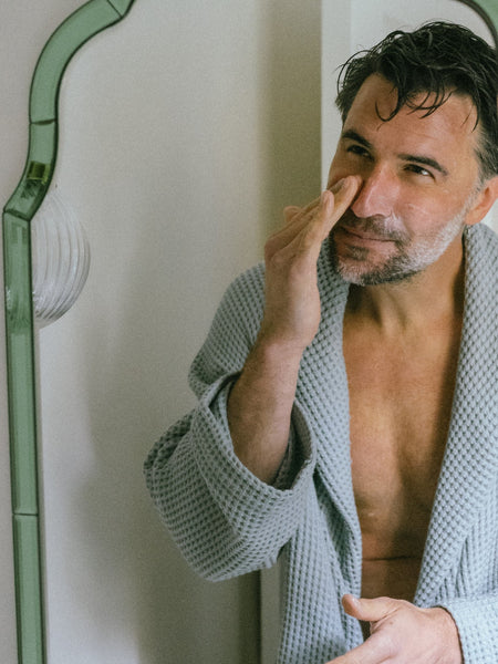 Baz & Co Skincare BAZ Bundle Plus: men's skincare routine set with body wash, exfoliator, moisturiser, and deodorant.